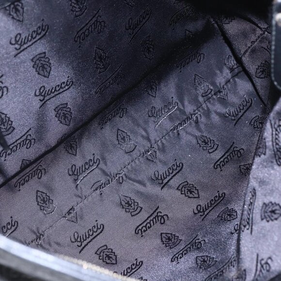 GUCCI GG Canvas Guccissima Shoulder Bag Leather Black Gold 201446 Auth ep11249 - Picture 10 of 16